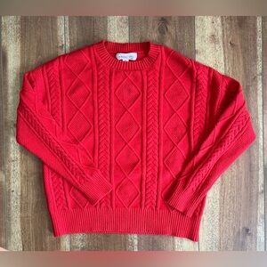 Philosophy Vibrant Red Cable Knit Sweater